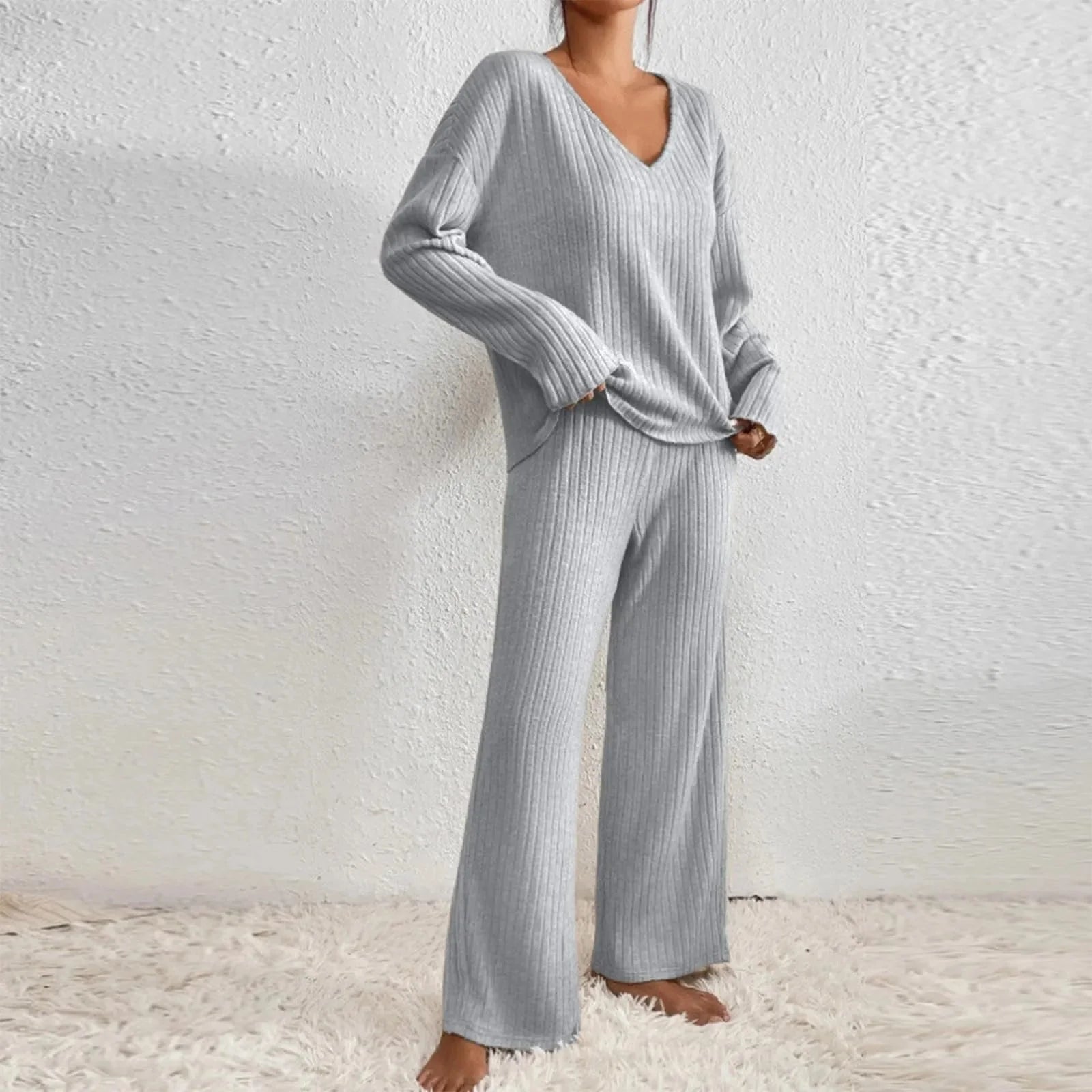 Women's Ribbed Knit Lounge Set