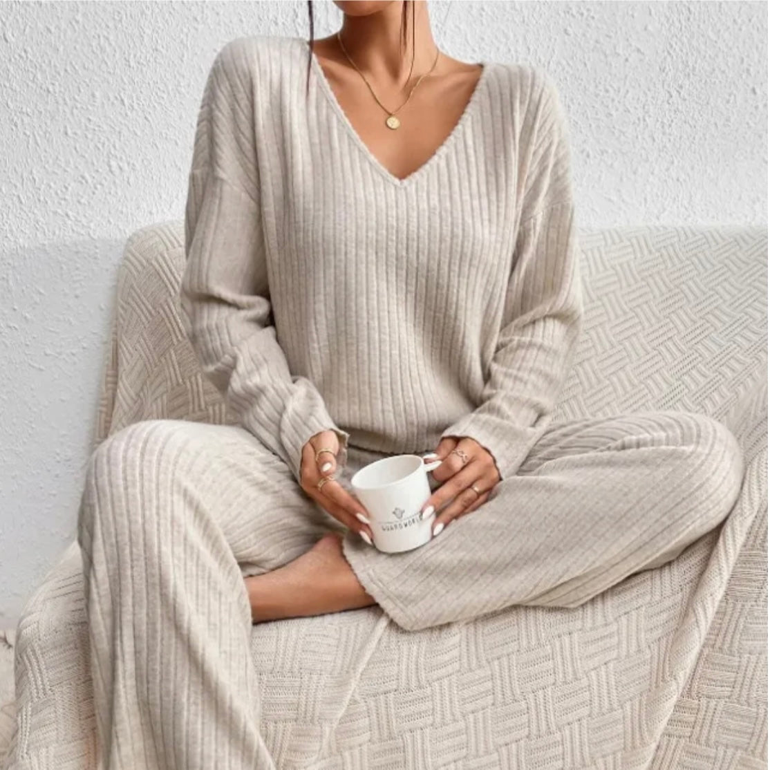 Women's Ribbed Knit Lounge Set