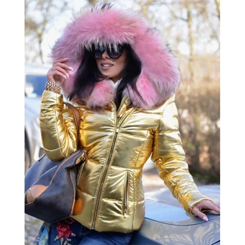 Stylish Faux Fur Lined Jacket For Women