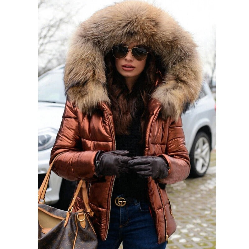 Stylish Faux Fur Lined Jacket For Women