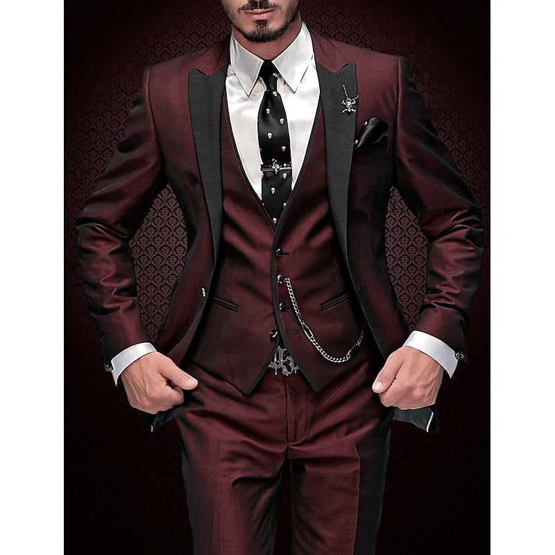 Men's Three-Piece Linen Suit